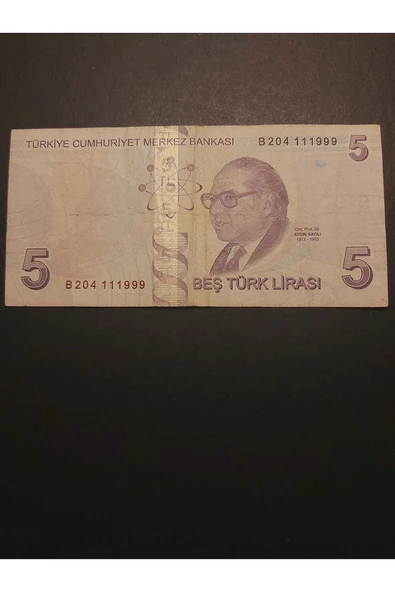 Escoines Koleksiyon 39963680eafe2be3b4 5TL güzel numara B204 ÇT+ TC kağıt para ürün görseli 1