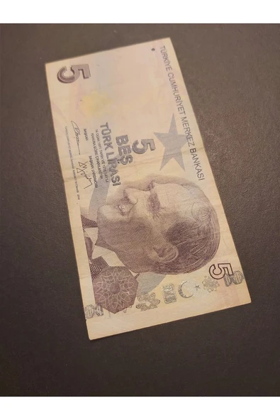 Escoines Koleksiyon 39963680eafe2be3b4 5TL güzel numara B204 ÇT+ TC kağıt para - Resim 8