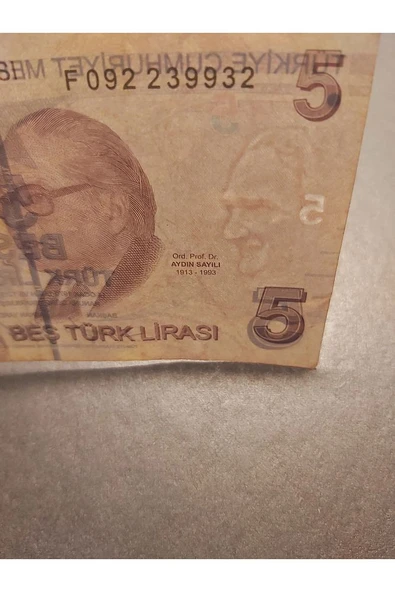 Escoines Koleksiyon 39963680eacced8f19 RADAR SERİ NUMARALI 5LİRA ÇT - Resim 2