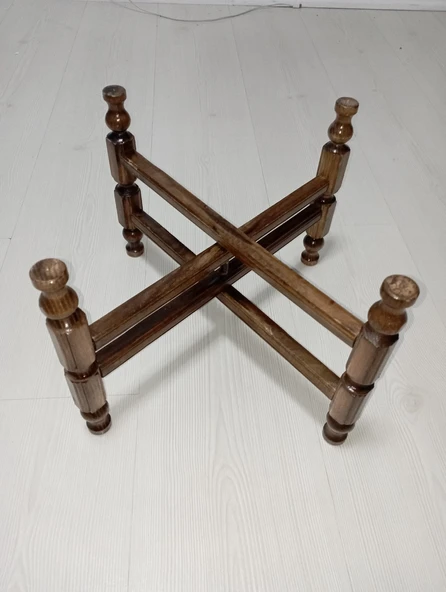 Ahşap Sini Sofra Altlığı Ayağı - Katlanır Akordiyon Ayak Yükseklik 23CM, EN:39CM