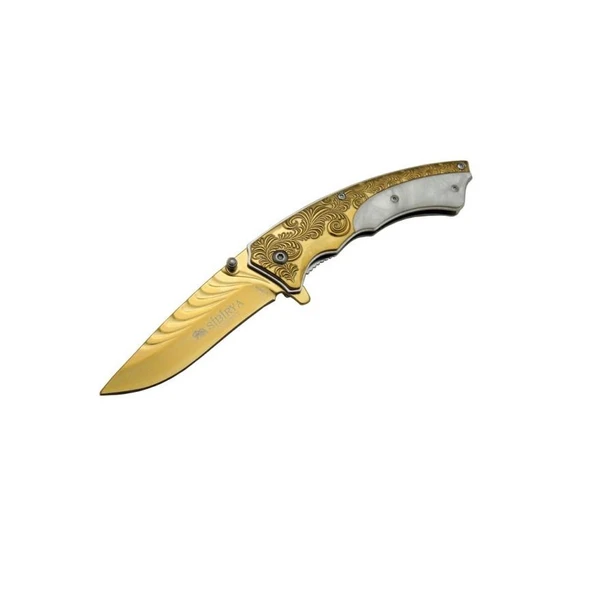 Sibirya İşlemeli Çakı Gold