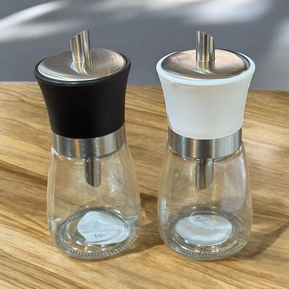 Dökmeli toz şekerlik - 2 li cam dökme toz şekerlik - Resim 2