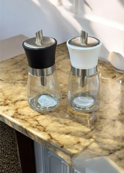 Dökmeli toz şekerlik - 2 li cam dökme toz şekerlik - Resim 3