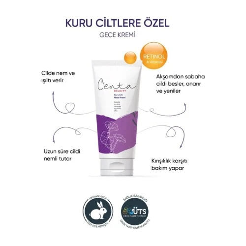Centa Beauty Kuru Cilt Gece Kremi 50Ml