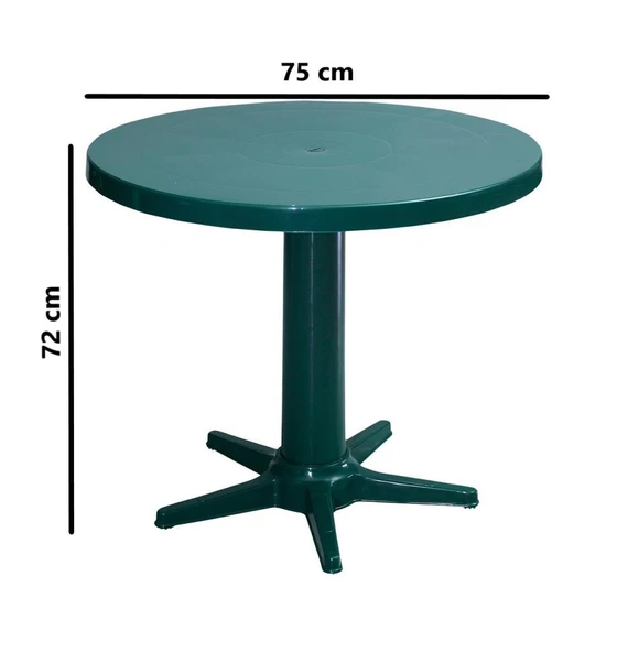 Omnipazar MT-GF205 Prima Rose Plastik Yuvarlak Bahçe Balkon Masa Ø75 cm - 4