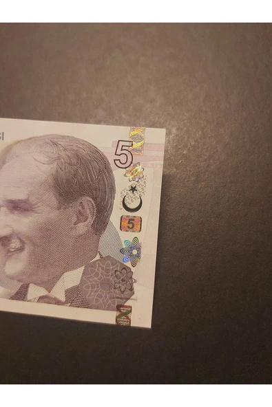Escoines Koleksiyon 39963680eae6c1c5cb 5TL ÇÇT+ güzel numara TC kağıt para - Resim 4