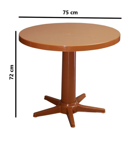 Omnipazar MT-GF205 Prima Rose Plastik Yuvarlak Bahçe Balkon Masa Ø75 cm - 6