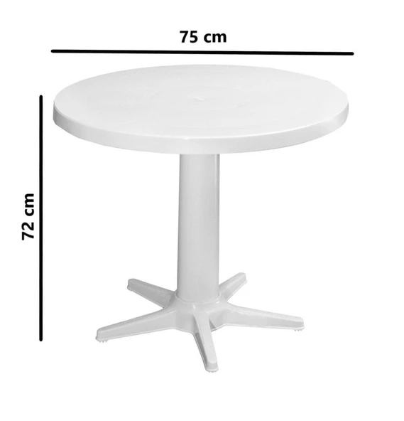Omnipazar MT-GF205 Prima Rose Plastik Yuvarlak Bahçe Balkon Masa Ø75 cm - 2