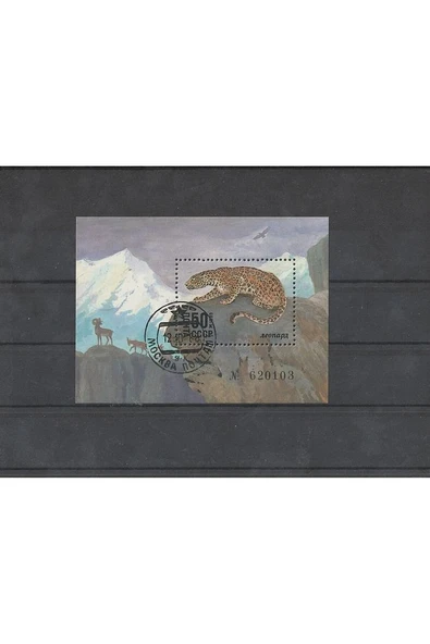 Escoines Koleksiyon 39963680e1bc4e7d3b 1985rusya leopar temalı blok pulu