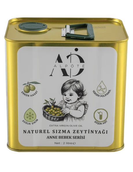 Alp Öte Anne Bebek Serisi Erken Hasat Soğuk Sıkım Naturel Sızma Zeytinyağı (2L)