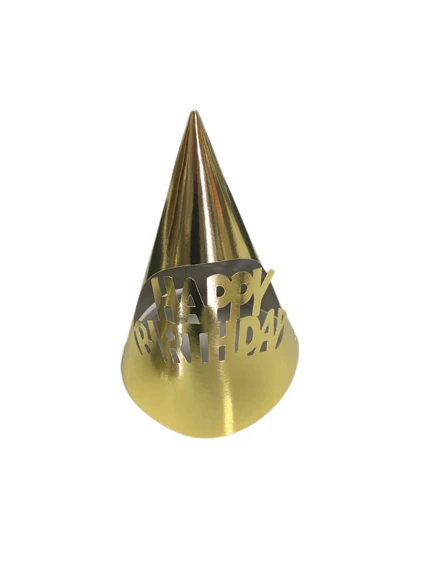 KÜLAH ŞAPKA HAPPY BİRTHDAY METALİZE GOLD