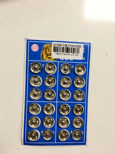 ÇIT ÇIT DÜĞME GÜMÜŞ 1,3 CM X 24 ADET