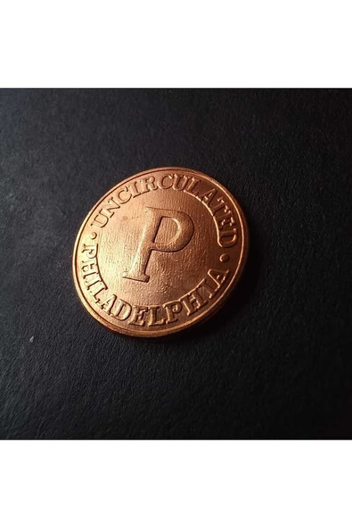 Escoines Koleksiyon 3996368024010f3ded Abd Philadelphia jeton darphane setinden çıkma çil+/patinalı - 2