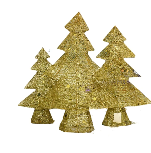 YILBAŞI GOLD ÇAM AĞACI 3'LÜ