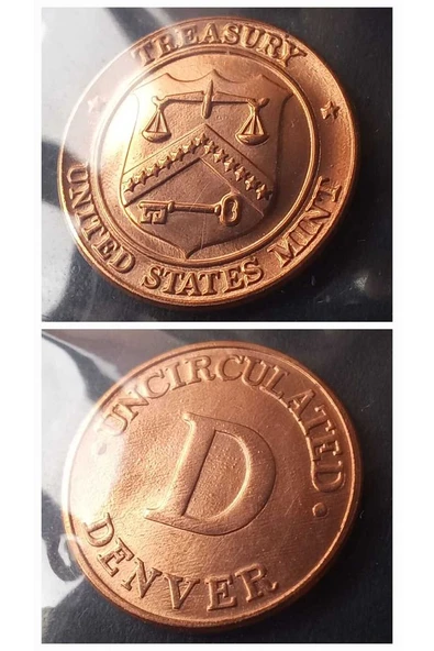 Escoines Koleksiyon 39963680e6e5dcba46 Denver Penny Jetonu/Nadir çil+ eski yabancı madeni para ürün görseli 1