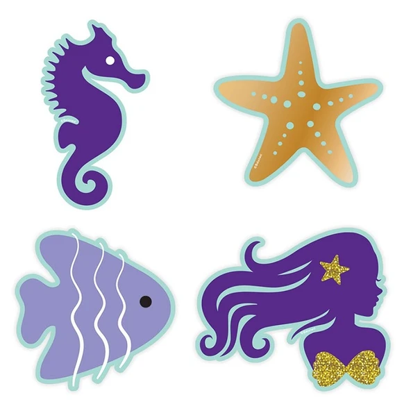 DENİZ KIZI YAPIŞKANLI STİCKER 8'Lİ