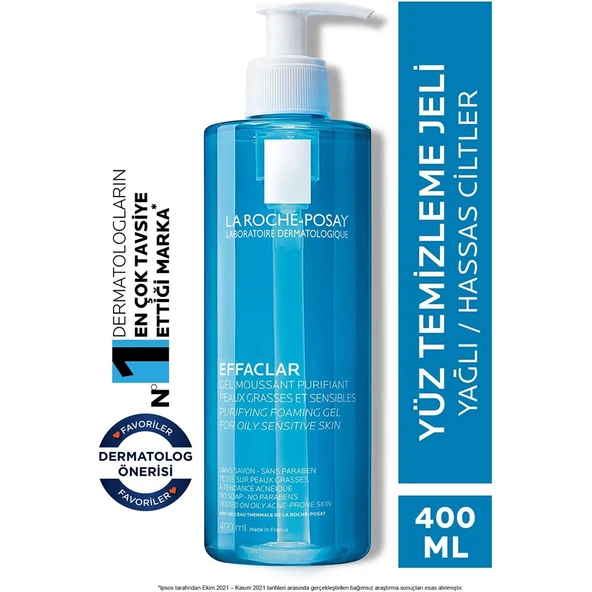 La Roche Posay Effaclar Temizleme Jeli 400ml Yağlı Ve Akneye Eğilim Gösteren Ciltler