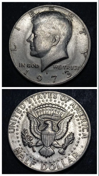 Escoines Koleksiyon 39963680e8051b0eb7 1973 Amerika Half dolar Denver CA eski madeni para