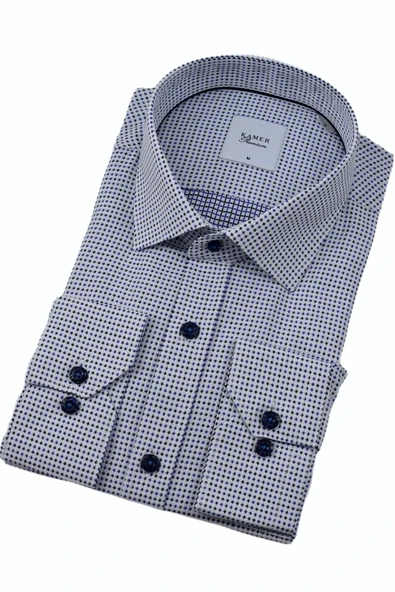 Erkek Klasik Puantiyeli Uzun Kol Gömlek 3596 BGL-ST04402 ürün görseli