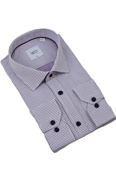 Erkek Klasik Puantiyeli Uzun Kol Gömlek 3596 BGL-ST04402 - Resim 5