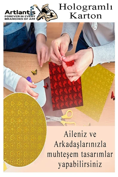 Hologramlı Karton 35X50 cm 10 Renk 1 Paket Hulogramlı Fon Kartonu Kağıt Yanar Döner Parlak Hologram Okul Öncesi Kreş - 4