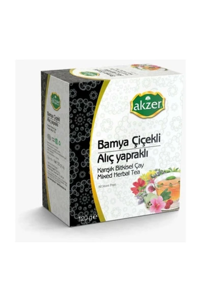 Akzer Bamya Çiçekli Alıç Yapraklı Karışık Bitki Çayı 60lı 120gr