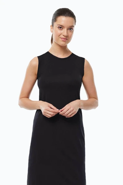 Malabadi 1049 Kadın Modal Sıfır Kol ( Kolsuz ) Uzun Elbise Astarı & Kombinezon - Resim 8