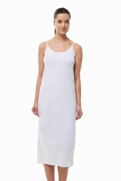 Malabadi 1080 Kadın Modal Ayarlanabilir İp Askılı Uzun Geniş Elbise Astarı & Kombinezon - Resim 10