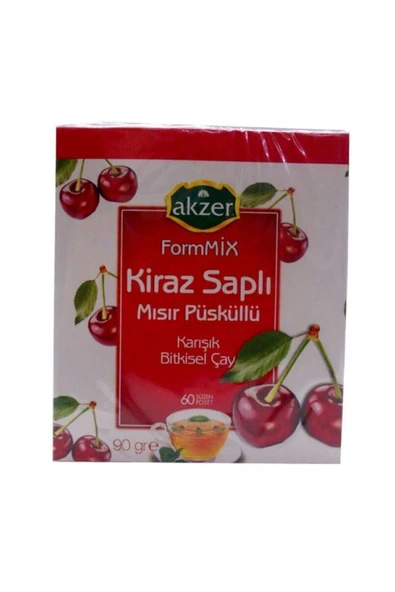 Akzer Kiraz Saplı Mısır Püsküllü Karışık Bitki Çayı 60lı 90gr