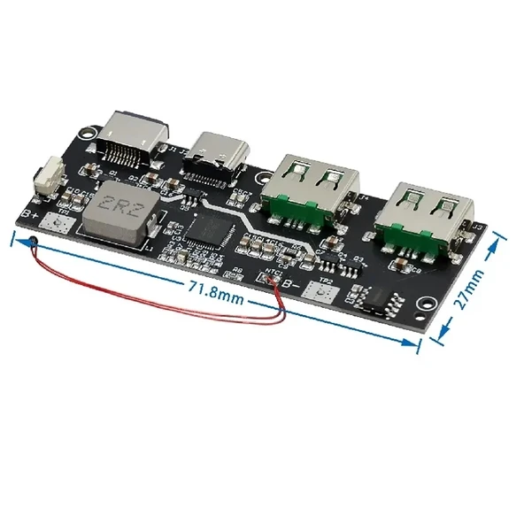 Çift Usb 5V 22.5W Ledli Micro Type-C Powerbank Modülü - Resim 7