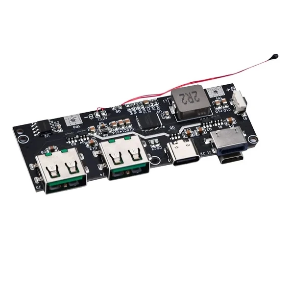 Çift Usb 5V 22.5W Ledli Micro Type-C Powerbank Modülü - Resim 2