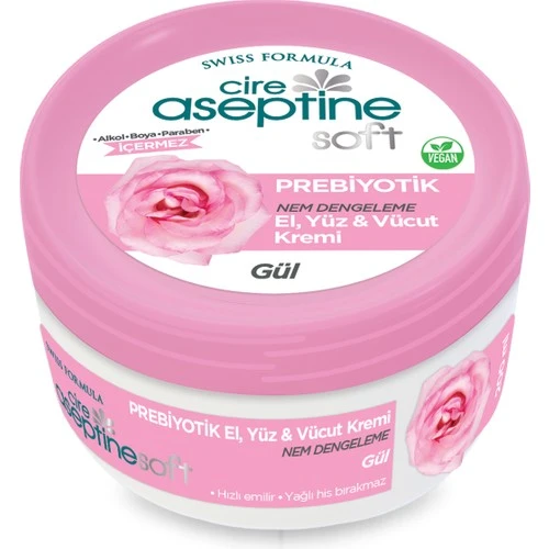Cıre Aseptine Soft Krem Gul Özlü Kavanoz 200Ml