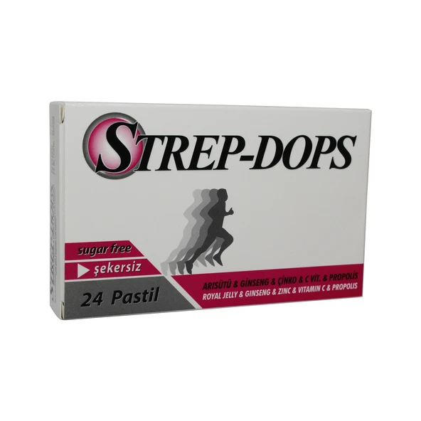 Strepdops Pastil Performans Ve Direnç Artırıcı Arı Sütü&Ginseng Sekersiz 24'Lü