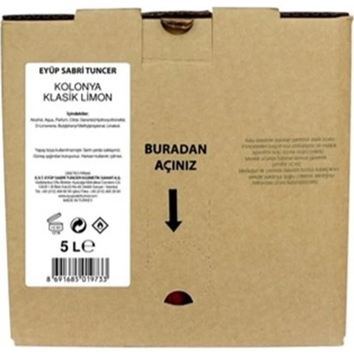 Eyüp Sabri Kolonya 5 Litre Limon Bag İn Box