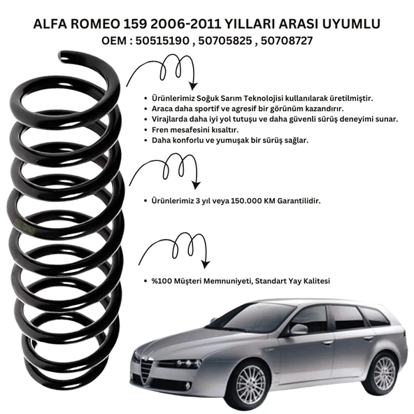 2 Adet Standart Yay ST101012R – Alfa Romeo 159 (2006-2011) Arka Helezon Yay Takımı