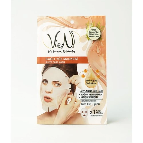 Vien Kagıt Yüz Maskesi Anti-Aging Aktif İcerikli +Yogun Nemlendirici+ Kırısıklık Karşıtı