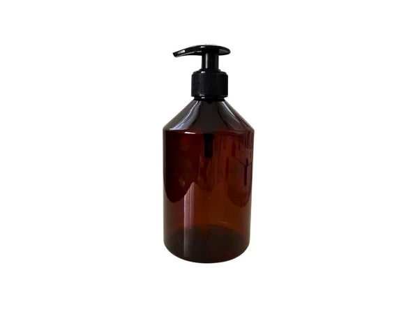 500ml kahverengi plastik şişe sıvı sabun pompalı, 12 adet, sabun şişesi, pompalı şişe, duş jeli şişesi, kozmetik şişe