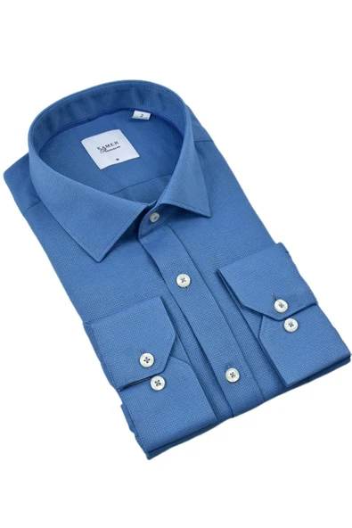 Erkek Klasik Petek Doku  Uzun Kol Gömlek 3718 BGL-ST04397 - Resim 9