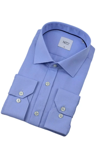 Erkek Klasik Petek Doku  Uzun Kol Gömlek 3718 BGL-ST04397 ürün görseli