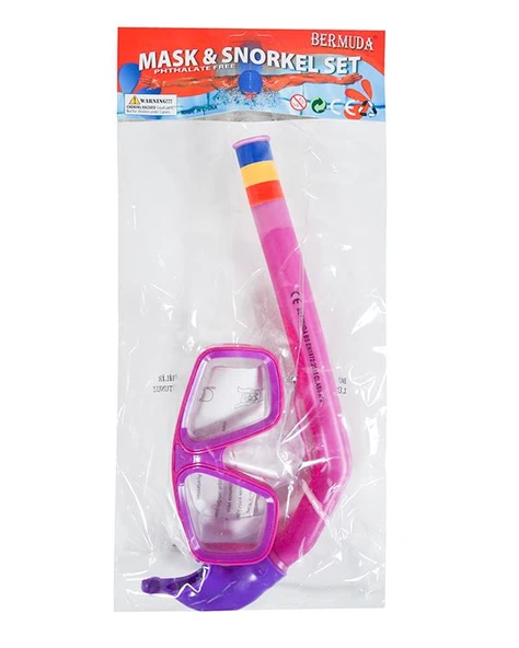 Bermuda Dalış Maskesi ve Şnorkel Seti Pembe SP4449