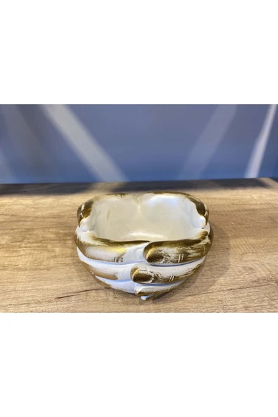 Avuç Saksı , Kase - Büyük Boy - Krem