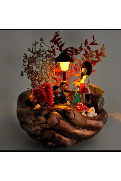 Dekoratif Büyük El Avuç içi çok amaçlı kase - saksı - 4