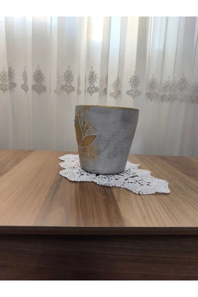 Gold eskitme beton orkide saksısı - Resim 4