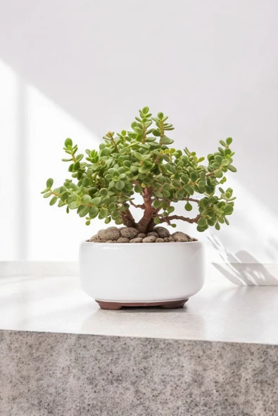 Dekoratif Saksıda Bonsai Yeşim Ağacı Fil Azığı 002 ürün görseli