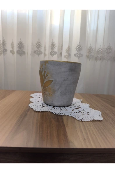 Gold eskitme beton orkide saksısı - Resim 3