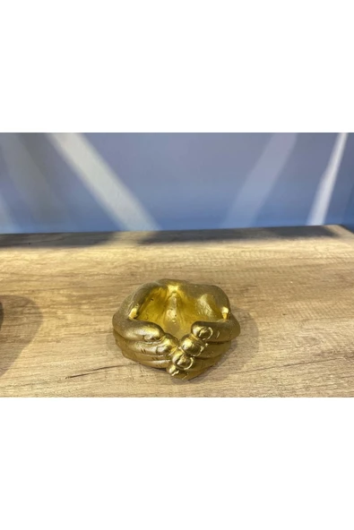 Kobal Avuç Saksı , Kase - Küçük Boy - Gold-