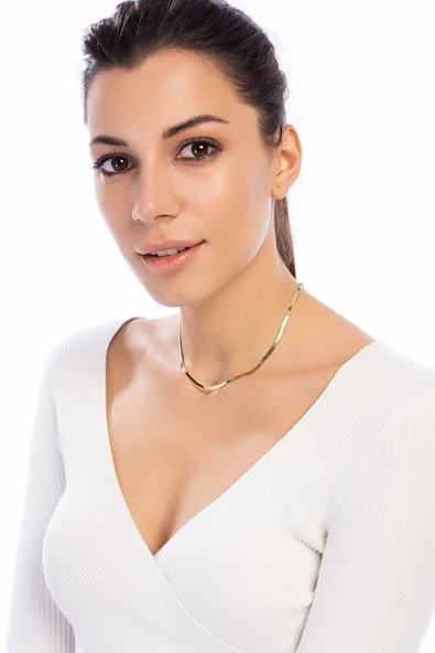 Italyan Yassı Balık Sırtı Zincir Gold Renk 60cm ürün görseli 1