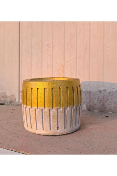 Saf Beton çiçek ve orkide saksısı no2 - Resim 3