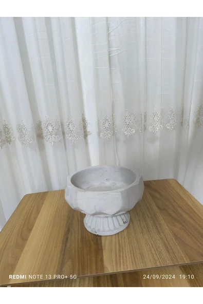 Cordoba Dizayn  Tabaklı Taş Vazo Aranjman Bonsai ve Orkide Saksısı - Resim 3