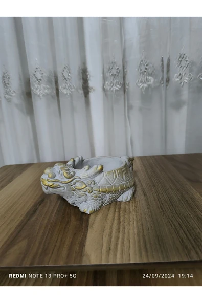 Beyaz Ejder Dizayn  Tabaklı Taş Vazo Aranjman Bonsai ve Orkide Saksısı - Resim 3